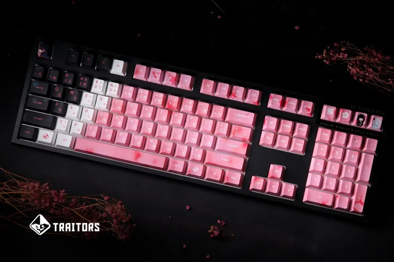 zashiki warashi 109 key cherry profile pbt dye sub keycap set